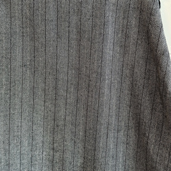 Vintage Y2K Grey Pinstriped Wool A-Line Skirt w/Velvet & Sequins Design Sz 6 - Picture 3 of 8